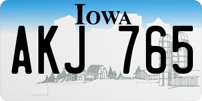IA license plate AKJ765