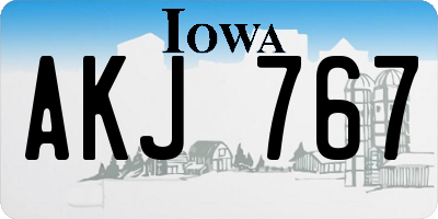 IA license plate AKJ767