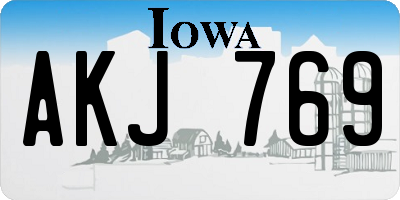 IA license plate AKJ769