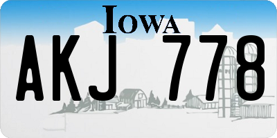 IA license plate AKJ778