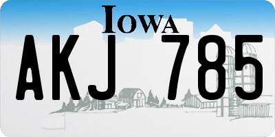 IA license plate AKJ785