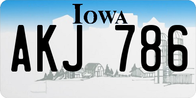 IA license plate AKJ786