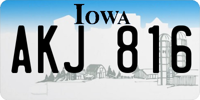 IA license plate AKJ816