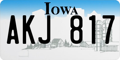 IA license plate AKJ817