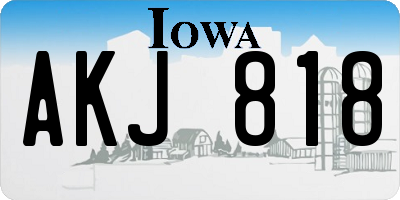 IA license plate AKJ818