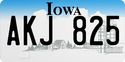 IA license plate AKJ825