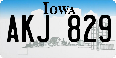 IA license plate AKJ829