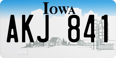 IA license plate AKJ841