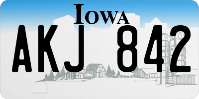 IA license plate AKJ842