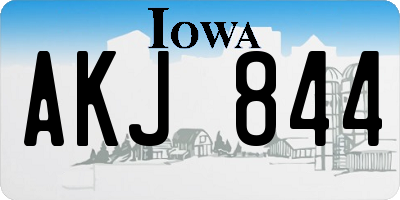 IA license plate AKJ844