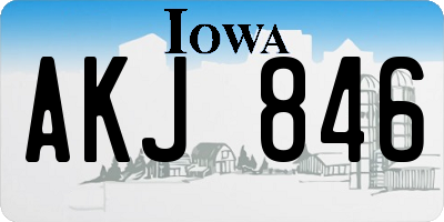 IA license plate AKJ846