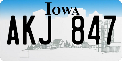 IA license plate AKJ847