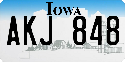 IA license plate AKJ848