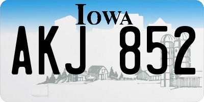 IA license plate AKJ852