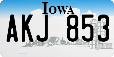 IA license plate AKJ853