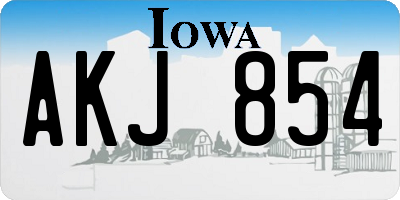 IA license plate AKJ854