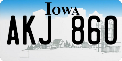 IA license plate AKJ860