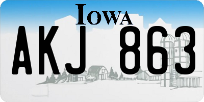 IA license plate AKJ863