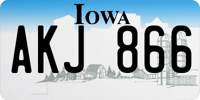 IA license plate AKJ866
