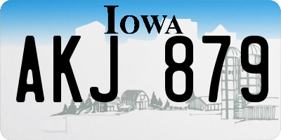 IA license plate AKJ879