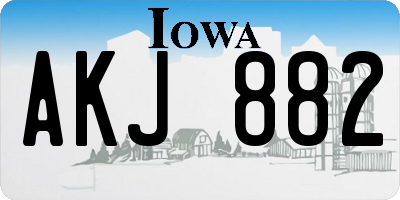 IA license plate AKJ882