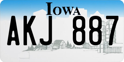 IA license plate AKJ887