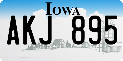 IA license plate AKJ895