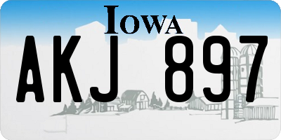 IA license plate AKJ897