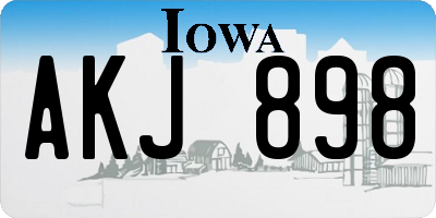 IA license plate AKJ898