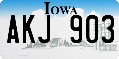 IA license plate AKJ903