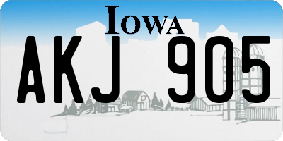 IA license plate AKJ905