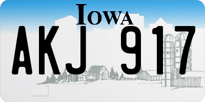 IA license plate AKJ917