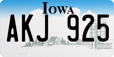 IA license plate AKJ925