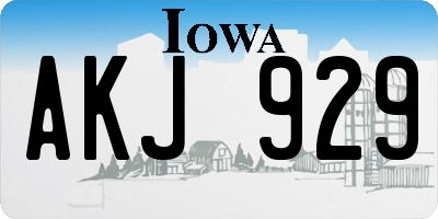 IA license plate AKJ929