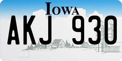 IA license plate AKJ930