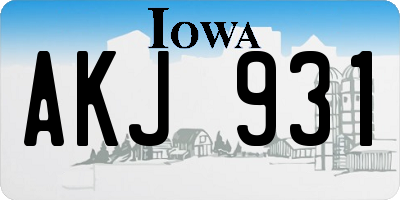 IA license plate AKJ931