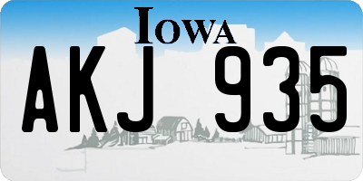 IA license plate AKJ935