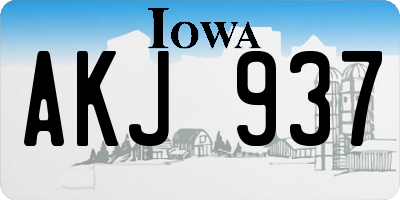 IA license plate AKJ937