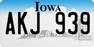 IA license plate AKJ939