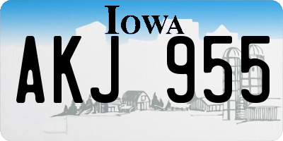 IA license plate AKJ955