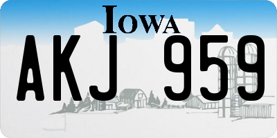IA license plate AKJ959