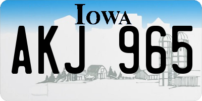 IA license plate AKJ965