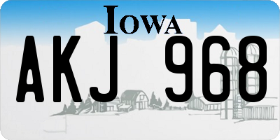 IA license plate AKJ968