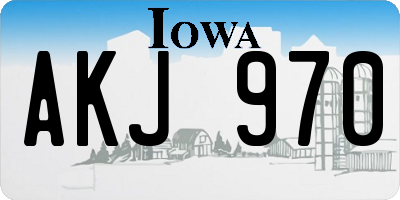 IA license plate AKJ970