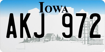 IA license plate AKJ972