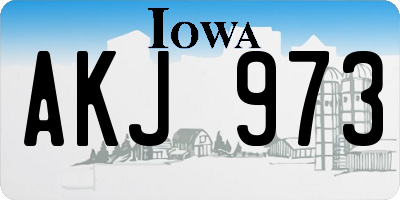 IA license plate AKJ973