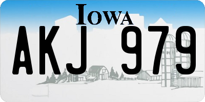 IA license plate AKJ979