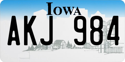 IA license plate AKJ984