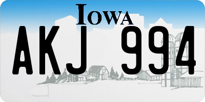IA license plate AKJ994