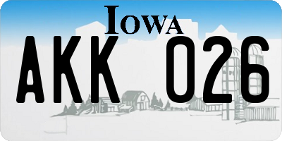 IA license plate AKK026